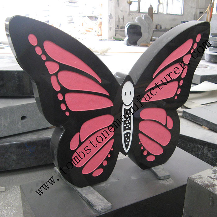 butterfly carving headstone2